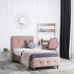 Ліжко MIKEL Velvet Mebel Elite 90x200 Рожевий жива фотографія