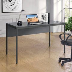 Стол письменный Осло AMF (1187х600х750Н) черный графит, Серый Шифер реальная фотография
