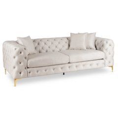 Трехместный диван SORRENTO 3S Mebel Elite из кремового велюра