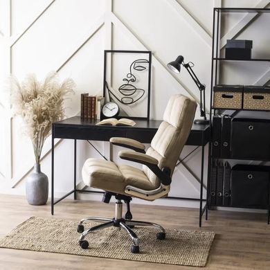 Стілець офісний поворотний MEBEL ELITE LONDON тканина Бежевий жива фотографія