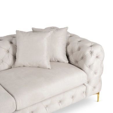 Трехместный диван SORRENTO 3S Mebel Elite из кремового велюра