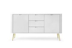 Комод Perfect Home Зова / Zova 2-дверний з 3 шухлядами і золотими ніжками KSZ168 Білий жива фотографія