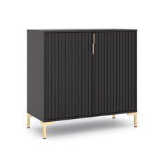 Комод MEBEL ELITE TORELLO 88 Черный реальная фотография