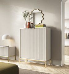Комод високий Perfect Home Нова / Nova 2-дверний з золотими ніжками K104 Кашемір жива фотографія