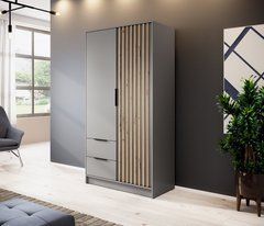 Шкаф для одежды Perfect Home Нелли / Nelly 2D 2-дверный Серый/дуб артизан реальная фотография