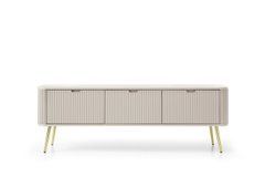 Тумба под телевизор Perfect Home Зова/Zova 3-дверная с золотыми ножками RTV168 Кашемир реальная фотография