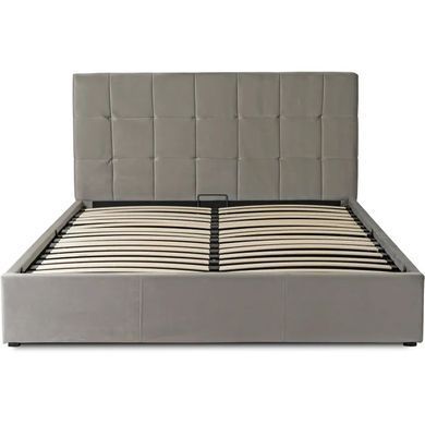 Кровать PANAMA Velvet Mebel Elite 160x200 см Серый реальная фотография