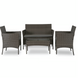 Набір садових меблів MEBEL ELITE MISSISSIPI (диван + 2 крісла + стіл) Сірий