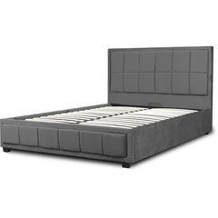 Ліжко CARLOS Velvet Mebel Elite 140x200 см Сірий жива фотографія