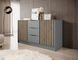 Комод Perfect Home Нелли / Nelly 3D 2-дверный с 3 ящиками Серый/дуб артизан реальная фотография