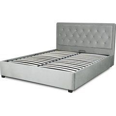 Ліжко CROS Velvet Mebel Elite 160x200 см Сірий жива фотографія