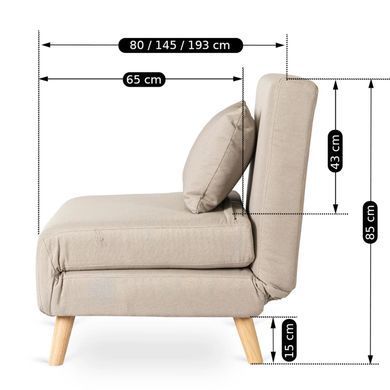 Крісло розкладне MEBEL ELITE MARRY тканина Беж