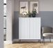 Комод высокий Perfect Home Новая/Nova 2-дверный с черными ножками K104 Белый реальная фотография