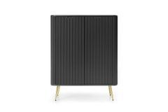 Комод Perfect Home Зова/Zova 2-дверный с золотыми ножками K103 Черный реальная фотография