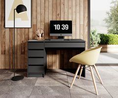 Стол туалетный письменный Perfect Home Ада/Ada 5S/120 с 5 ящиками Антрацит реальная фотография