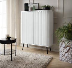 Комод Perfect Home Зова/Zova 2-дверный с черными ножками K103 Белый реальная фотография