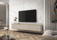 Тумба под телевизор навесная Perfect Home Оро/Oro 3-дверная RTV175 MDF Бежевый реальная фотография