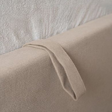 Кровать MARSYLIA Mebel Elite 160x200 из бежевой ткани с контейнером реальная фотография