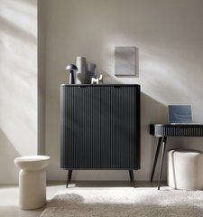 Комод Perfect Home Зова/Zova 2-дверный с черными ножками K103 Черный реальная фотография