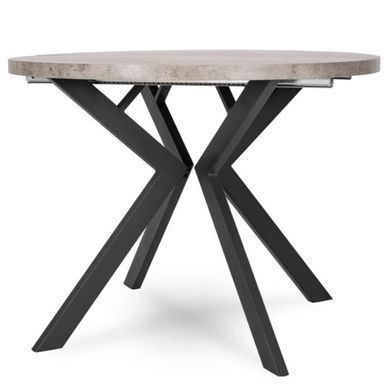 Стіл розкладний круглий MEBEL ELITE LUKAS 100-250х100 см, Бетон жива фотографія