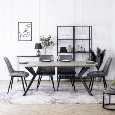 Стіл розкладний круглий MEBEL ELITE LUKAS 100-250х100 см, Бетон жива фотографія