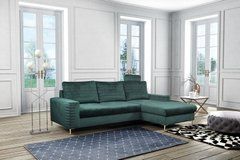 Диван угловой раскладной КОЛЛИН Велюто / COLLIN Velluto на ножках Perfect Home Польша