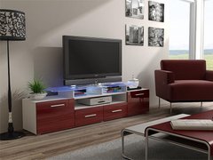 ТВ Тумба EVORA WHITE RTV Cama 194 Білий Мат / Бордо Глянець