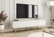 Тумба под телевизор Perfect Home Оро/Oro 3-дверная с золотыми ножками RTV175 MDF Белый реальная фотография
