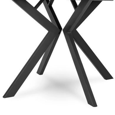 Стіл розкладний круглий MEBEL ELITE LUGO, 90-190х90 см, бетон/чорний жива фотографія
