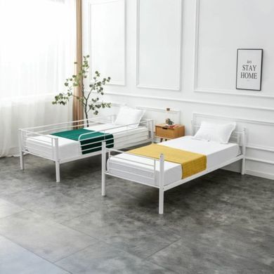 Двоярусне ліжко MEBEL ELITE RODEZ 90x200 см Білий жива фотографія