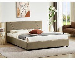 Кровать COLUMBIA Velvet Signal 160x200 Беж реальная фотография
