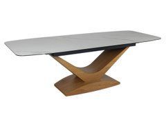 Стол DOLCE CERAMIC Signal 180(240)*95 белый STATUARIO VENATO/дуб реальная фотография