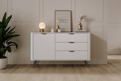 Комод Perfect Home Ланте / Lante 1-дверний з 3 шухлядами і чорними ніжками 1D3S/138 Білий жива фотографія