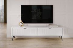Тумба под телевизор Perfect Home Ланте/Lante 2-дверная с черными ножками 2D/200 Белый реальная фотография