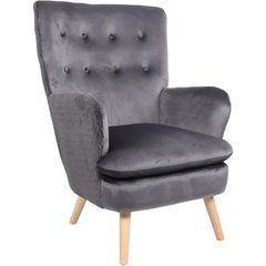 Крісло м'яке SANTOS Mebel Elite Velvet Сірий