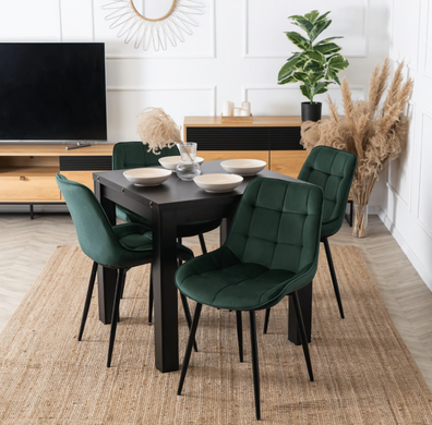 Стіл розкладний MEBEL ELITE MAX 80(160)х80 см Чорний жива фотографія