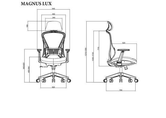 Крісло поворотне MAGNUS LUX Intarsio темно-сіра тканина/сірий каркас жива фотографія