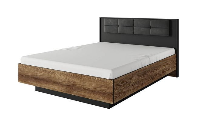 Ліжко з 2 тумбами СТОКГОЛЬМ Prestol 160x200 Каштан / Антрацит жива фотографія