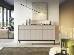 Комод Perfect Home Нова / Nova 3-дверний з 3 шухлядами і чорними ніжками KSZ154 Кашемір жива фотографія