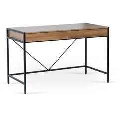 Письменный стол PERI Mebel Elite 123 см Орех / Черный реальная фотография