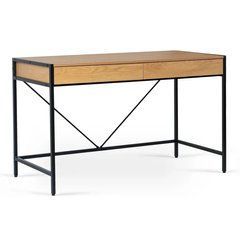 Письменный стол PERI Mebel Elite 123 см Золотой дуб / Черный реальная фотография