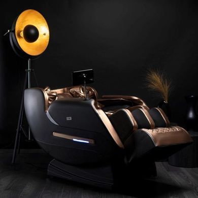 Масажне крісло VX MAX Mebel Elite Коричневе з екошкіри Меню англійською мовою