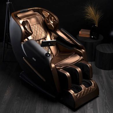 Масажне крісло VX MAX Mebel Elite Коричневе з екошкіри Меню англійською мовою