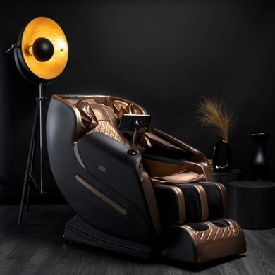 Масажне крісло VX MAX Mebel Elite Коричневе з екошкіри Меню англійською мовою