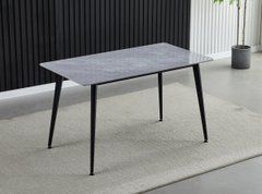 Стол SABA CERAMIC Intarsio 130x70 Сірый Глянец Керамика Черный Мат реальная фотография