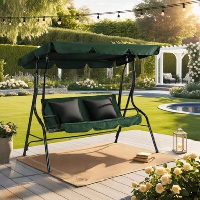 Садовые качели MEBEL ELITE RENO Зеленый реальная фотография