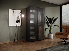 Шкаф для одежды / гардеробный Perfect Home Сендбокс / Sandbox FLUTES 2-дверный Черный реальная фотография