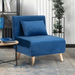 Кресло раскладное MEBEL ELITE MARRY Velvet Синий