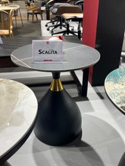 Журнальний столик SCALITA Halmar 50x50 Чорний Мармур/Золото