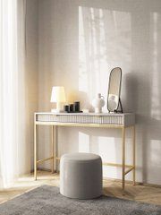 Стіл туалетний Perfect Home Нова / Nova з 2 шухлядами та золотими ніжками T104 Кашемір жива фотографія